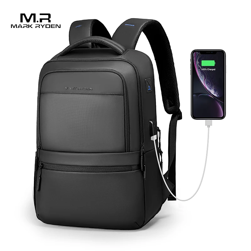 Mark Ryden Expandable Travel Backpack Men USB Charging Bag Multifunctional Water Repellent Laptop Backpack Big Capacity Male Bag