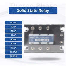 

MGR-3 SSR Three Phase AC Solid State Relay Control Voltage70-280V AC Load Voltage24-480V AC 3 Phase 10A-120A Relay AC Control AC