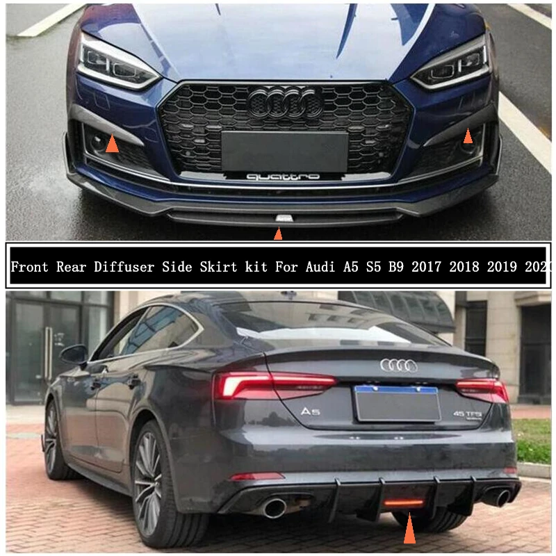 Для Audi A5 S5 B9 2017 2018 2019 2020 углеродное волокно передний задний бампер диффузор