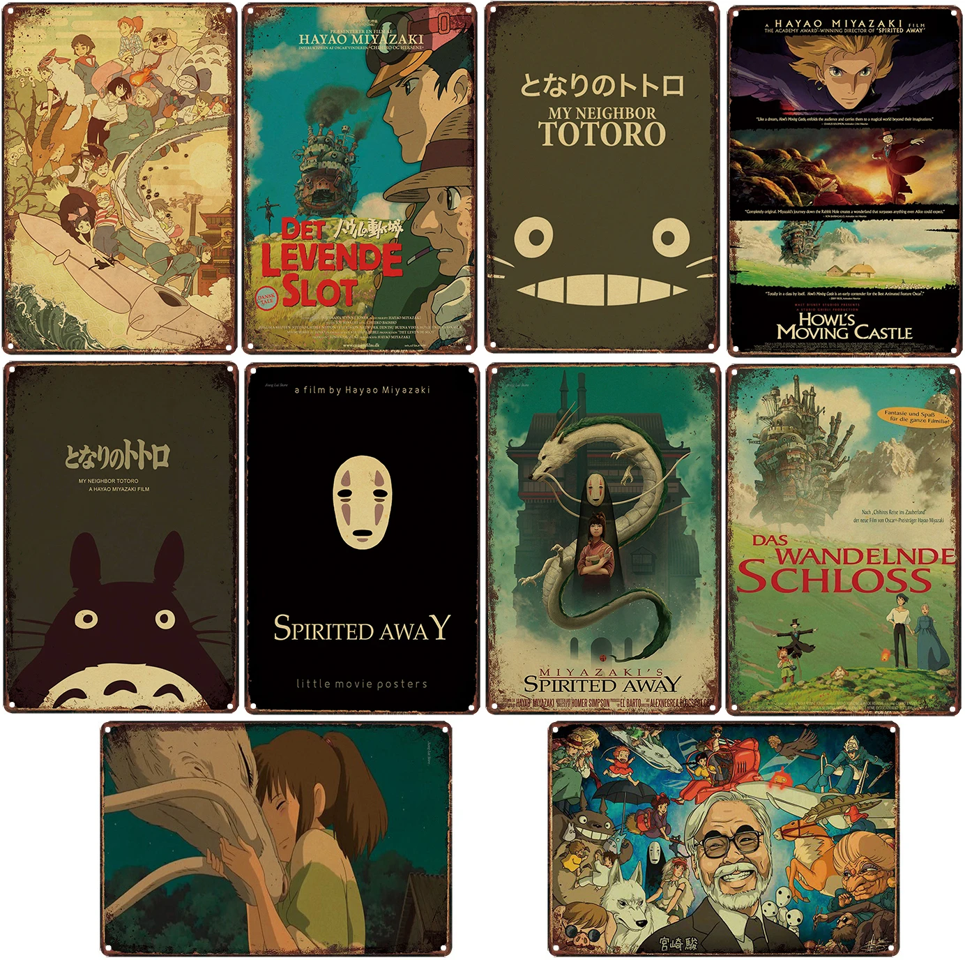 

Hayao Miyazaki Totoro - Metal Sign Tin Poster Bar cafe Home Decor Bar Wall Art Painting Metal painting