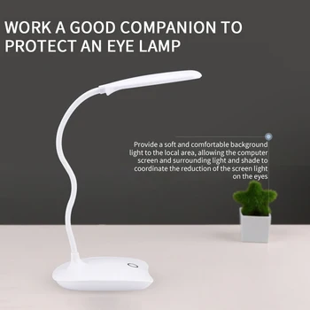 

LED Desks Table Lamp Adjustable Intensity Reading Light Eye Protection Touch Switch Desk Lamps 3 Modes