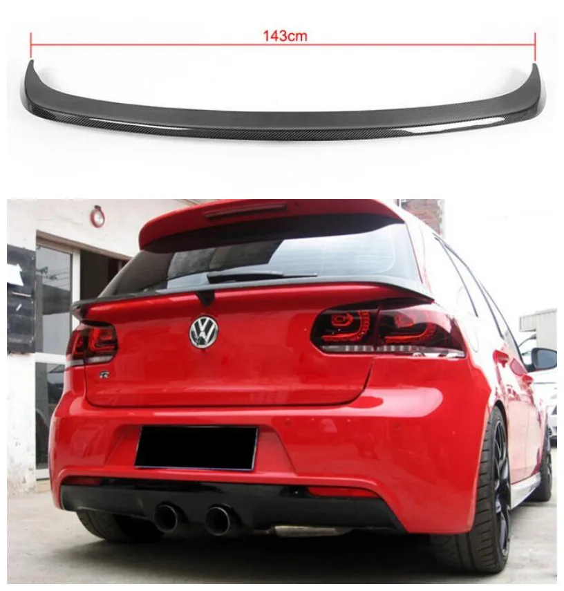 

High quality Carbon Fiber Car Rear Trunk Lip Spoiler Wing Fits For Volkswagen GOLF 6 R20 2009 2010 2011 2012