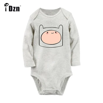 

Cute ADVENTURE TIME FINN Cartoon Retro Art Music Notation Treble Clef Newborn Baby Outfits Long Sleeve Jumpsuit 100% Cotton