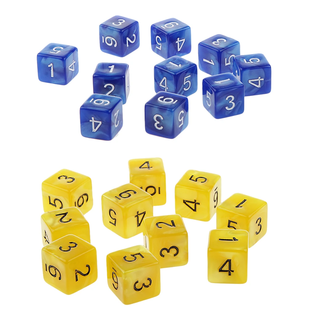 20Pcs 16mm Six Sided Dice D6 Square for Playing Dungeons D&D TRPG Game Toys