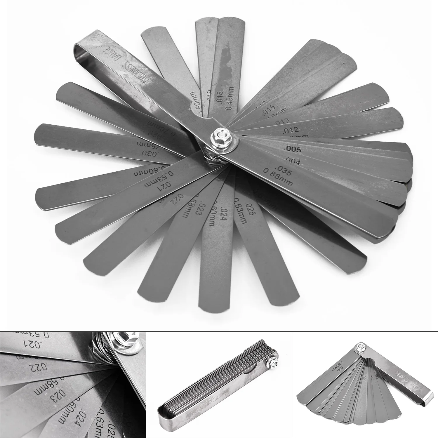 Pro 32 Blade Feeler Gauge двойное считывание комбинации Feeler Gauge для метрики и SAE(Размер: 32 Blade