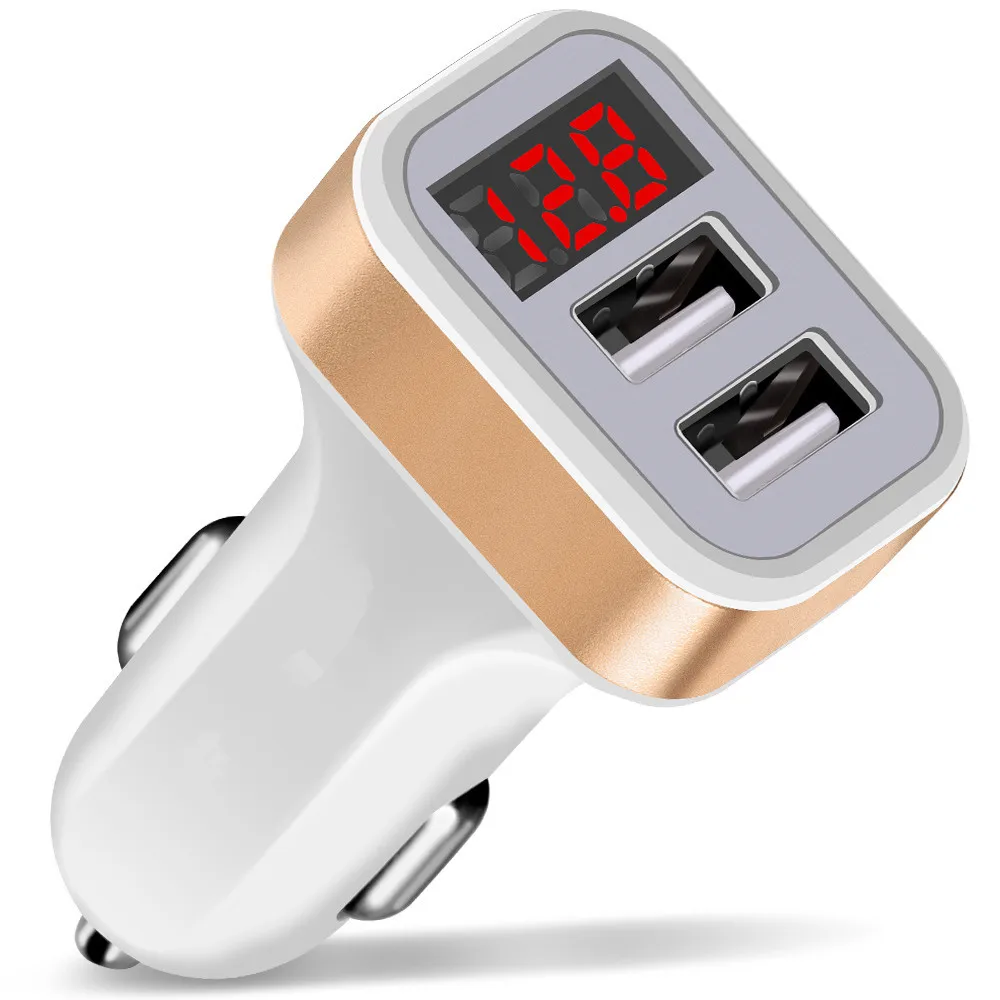 Universal 3.1A LED digital Display Dual 2 USB car Charger Fast phone Plug Adapter for Samsung iPhone Huawei Tablet | Мобильные