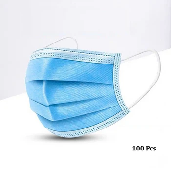 

100pcs Profession 3-Layer Non-woven Dust Mask Dustproof Anti-fog Disposable Mouth Mask Safe Breathable protetive Face Masks