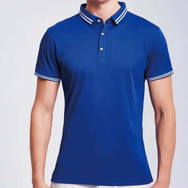Royal blue Брендовая модная классическая рубашка поло для мужчин и женщин, летняя рубашка поло с коротким рукавом, Мужская Однотонная рубашка из льна, рубашка с отворотом, униформа - Цвет: Royal blue