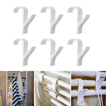 

2/4Pcs Bathroom Hanger for Heated Towel Radiator Rail Bath Hook Holder Clothes Hanger Percha Plegable Scarf S Hook Clasp
