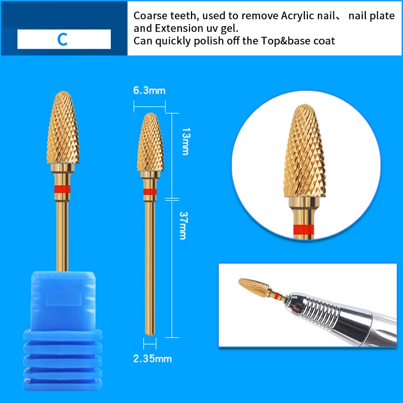 Пилочка для ногтей, маникюрные сверла для ногтей, Вольфрамовая сталь, резак, Шлифовальная головка, электрический сверлильный станок, педикюрный инструмент, аксессуары для ногтей