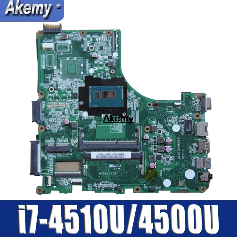 Для For Acer V3 472 E5 471 471G материнская плата для ноутбука DA0ZQ0MB6E0 с 472P/4500U CPU на 100%
