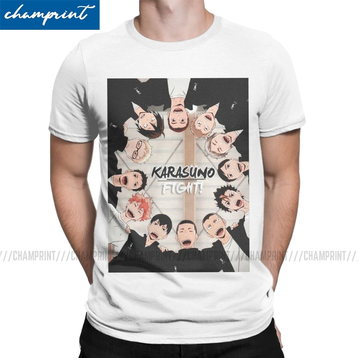 Аниме футболка Karasuno Haikyuu мужские новые футболки с круглым вырезом Bokuto для