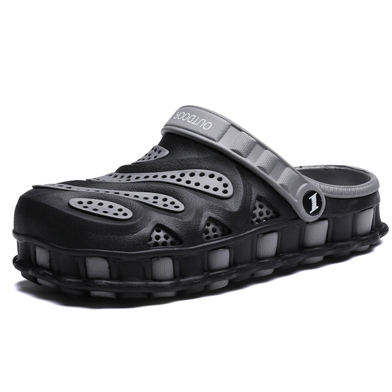 

Summer Men Slippers 2020 Massage Clogs Outdoor Garden Shoes Male Pool Sandals Bathroom Flip Flops