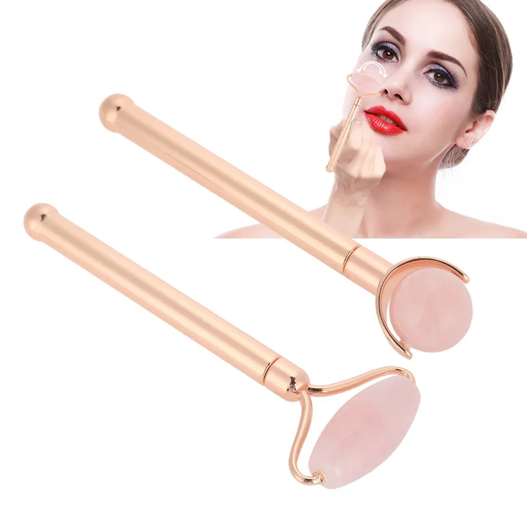 Массажер для лица из розового кварца ролик массажа средство лифтинга и удаления