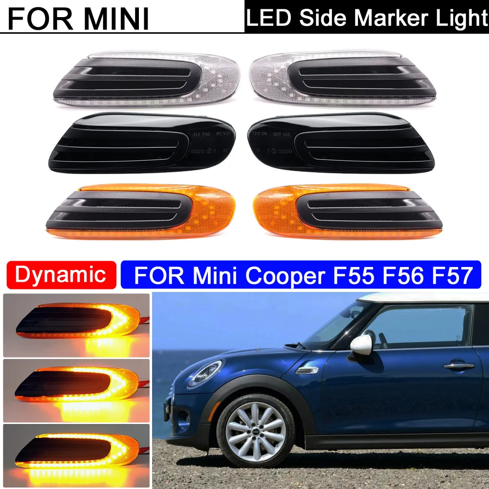 2 шт. ошибок светодиодный Авто Боковой габаритный фонарь динамический желтый