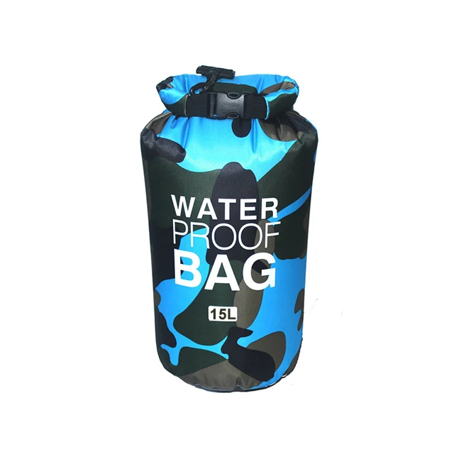 30L Waterproof Swimming Bag Dry Sack Camouflage Colors Fishing Boating Kayaking Storage Drifting Rafting Bag 2L 5L 10L 15L XAZ9 15L SkyBlue