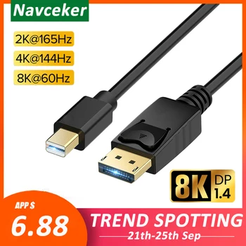 

2020 4K@144Hz Mini Displayport DP 1.4 Cable 2K@165Hz DP 1.4 Thunderbolt Adapter DP to Mini DP PC Converter for Macbook Pro Air