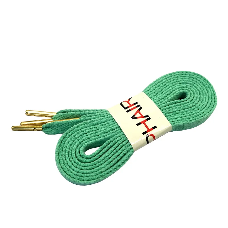 25 Mint Green 1 пара, новинка, с металлическими наконечниками, хлопковые плоские шнурки, цветные, повседневные, спортивные, для кроссовок, шнурки, золотые, с металлическим наконечником, для пеших прогулок - Цвет: 25 Mint Green