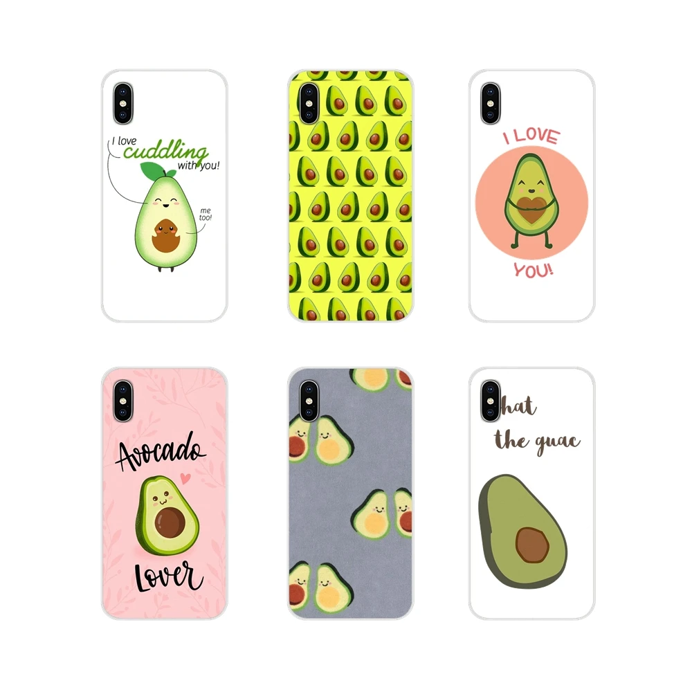 

For Huawei Mate Honor 4C 5C 5X 6X 7 7A 7C 8 9 10 8C 8X 20 Lite Pro Accessories Phone Cases Covers Cute Avocado Food Pattern