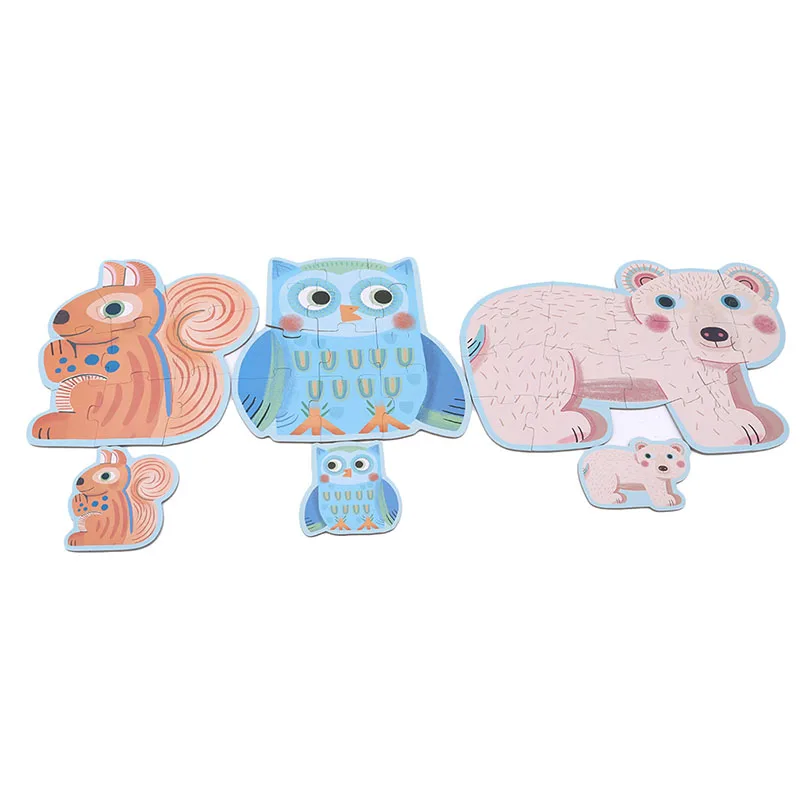Fun forest Детские картонные животные, развивающие игрушки, 3D головоломка, развивающие игрушки, головоломка для развития мультфильмов, детский подарок - Цвет: Fun forest