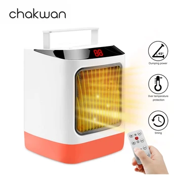 

Mini Electric Space Heater Portable Indoor 1000W Portable Ceramic Heaters with Remote Control for Office Desktop Bathroom