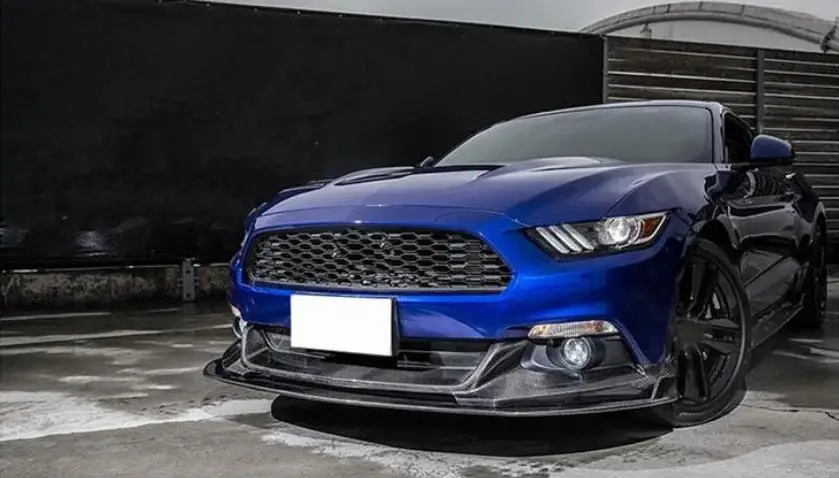 Углеродное волокно бампер автомобиля передний губы протектор подходит для Ford Mustang