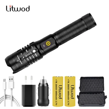 

Xhp90.2 4-core Powerful Led Flashlight Power Bank High Quality Torch Rechargeable 18650 or 26650 Battery Zoom Lantern Light 20W