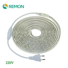 LED Strip Ligh 5050 220V Waterproof Tape Flexible 60 Leds/Meter Outdoor Garden Lighting With EU Plug 1M/2M/5M/10M/20