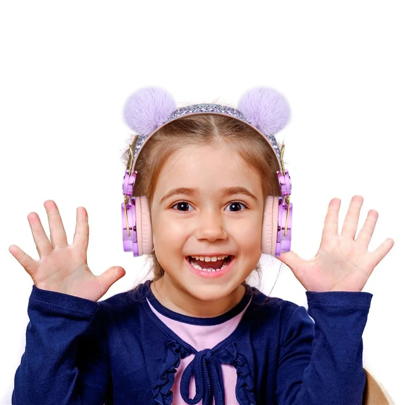 Cute Kids Wired Headphone with Microphone Girls 3 5mm Music Stereo Earphone Mobile Phone Gamer Cat Headphones Girl children Gift
