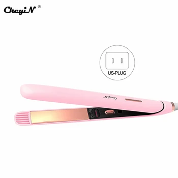 

CkeyiN Fast Heating Hair Curling Tong Wand Wide Plate Hair Straightener Fast Heating Flat Iron Dual Voltage Hair Styling