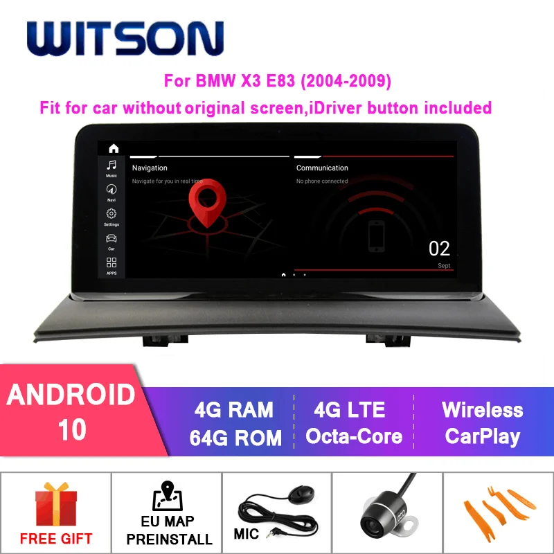 

Автомобильный DVD-плеер WITSON Android 13 для BMW X3 E83 (2004-2009), подходит для автомобиля без оригинального экрана iDriver, включен автомобильный мультимедийный плеер