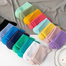

New Color Harajuku Retro Women Lady Cotton Loose Socks Winter In Tube Korean Purple Blue Yellow Pink Designer Christmas Cute