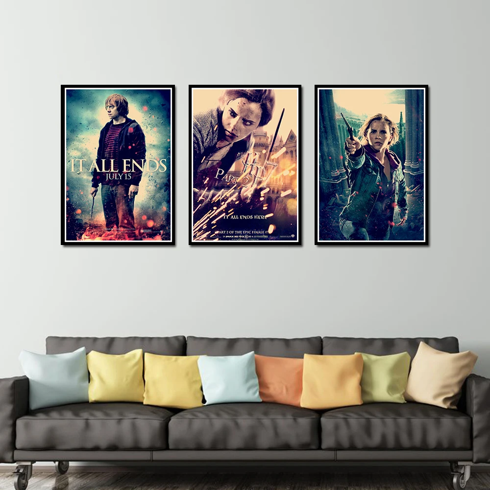

Harry Potter and the Deathly Hallows Part B Poster Decorative DIY Wall Canvas Sticker Home Bar Art Posters Decor