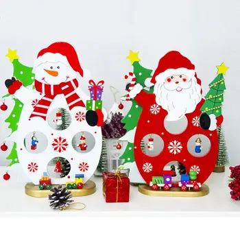 

Wooden Santa Claus with Small Pendant Ornaments Festival Party Xmas Tree Table Desk Decoration Children Christmas Gifts