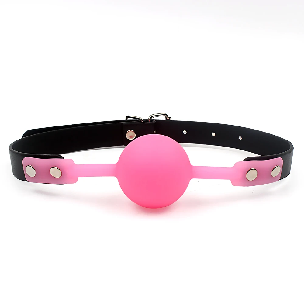 PU Leather Band Silicone Ball Oral Fixation Sex Toys for Couples Adult Games Mouth Gag Mouth Stuffed BDSM Bondage 4 Colors