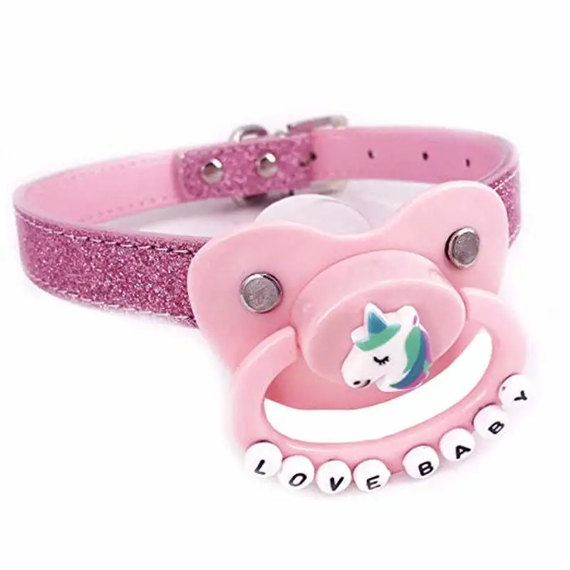 Abdl custom pink glitter gag ремень Женская Силиконовая пустышка и фотография | Мать ребенок