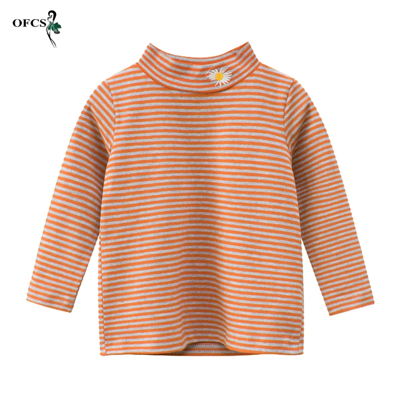 

Retail 100% Cotton Kids T-Shirts Children Fall Clothes Tee Boys Girls Long Sleeve Stripe Sweatshirts 2-8 Years Old Unisex Shirts