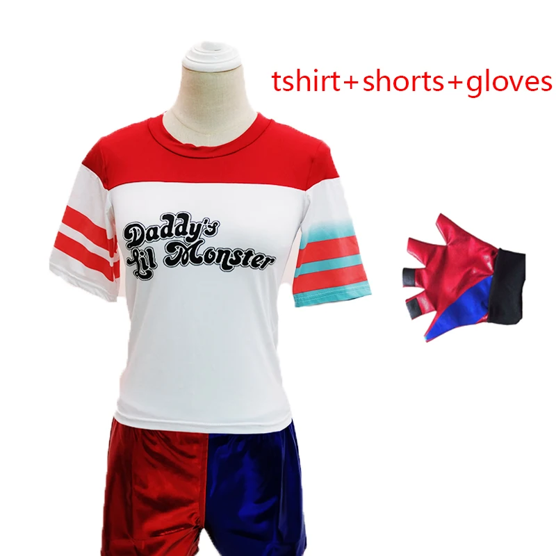 suit 2 Clown Suicide Squad Joker Batman Suits Harley Quinn Cosplay Costumes Halloween Clown Daddy's Lil Monster Jackets Shorts T-shirt - Цвет: suit 2