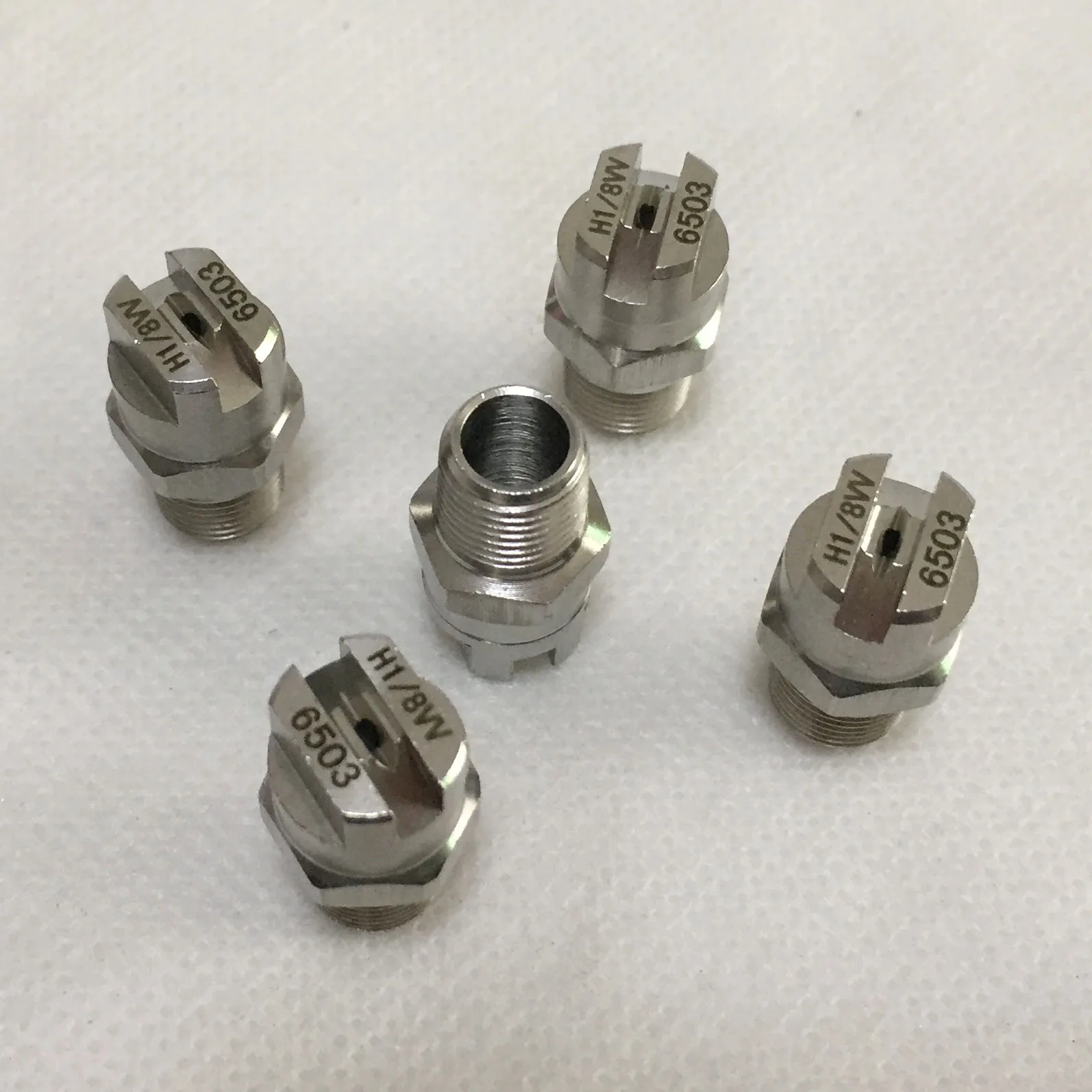 BSPT 65/110 도 SS304 Vee 제트 플랫 팬 스프레이 노즐, 산업 공장 청..