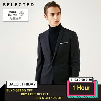 

SELECTED Men's Slim Fit Sheep Wool Dark Pattern Blazer Jacket T|41915Y501