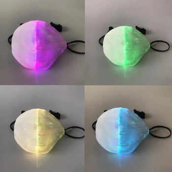 

Chargeable 7 Color Mask Dustproof Optical Fiber Fabric Mask Personality LED Light Mask For Bar