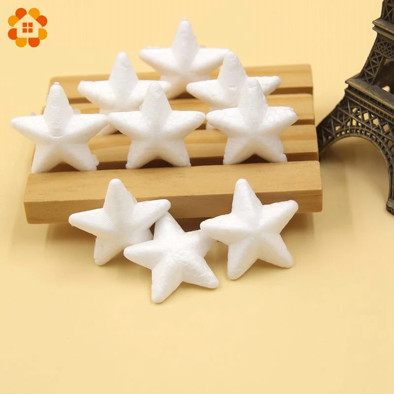 50PCS 30MM Mini White Star Foam Star Christmas Ornaments Tree Stars for Christmas Party Decoration Kids Gift DIY Craft Supplies