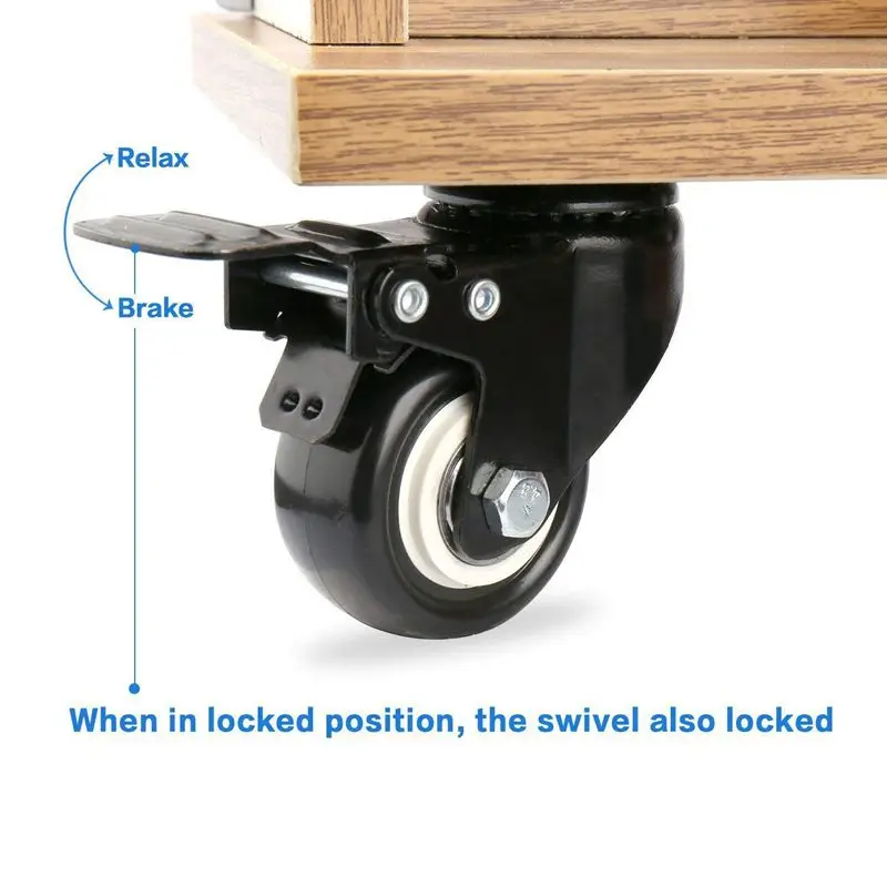 4 x Casters 50mm Swivel Castor Wheels Trolley Furniture Caster Heavy Duty