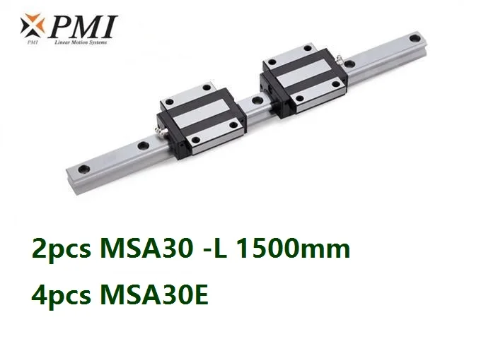 

2pcs origial Taiwan PMI MSA30 -L 1500mm linear guide + 4pcs MSA30E flange carriage blocks for CNC router