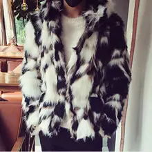 Новые мужские зимние осенние бархатные куртки с искусственным мехом, смешанные цвета, с капюшоном, имитация меха, верхняя одежда для мужчин, большие размеры, топы из искусственного меха K1214