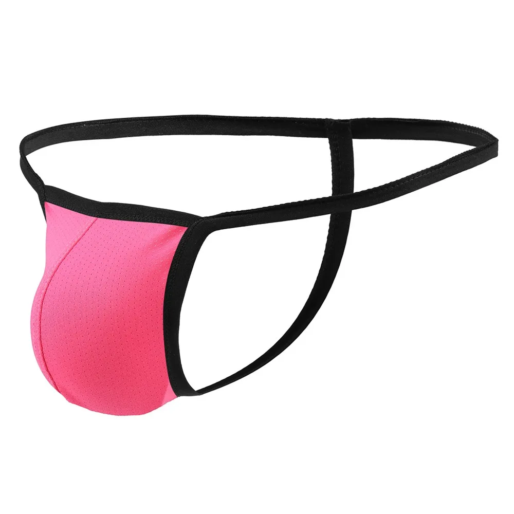 

Buttocks Hollow Thong Sexy Men T-Back G-string Thong Bikini Soft Underwear Micro Mesh Sheer Pouch Brief Open File T-Panties 2021