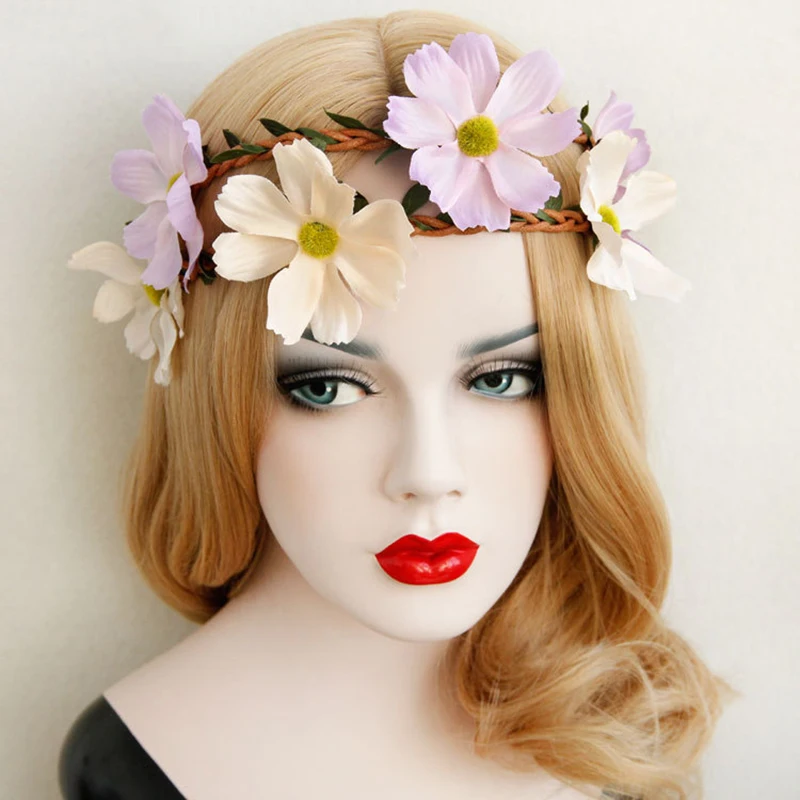 

Flower Tiara Bride Hair Jewelry For Women Halloween Gothic Female Wedding Hair Accessories Ornaments Princess Queen Head Jewelry