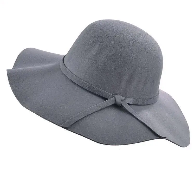 2018 simple Vintage Retro Kids Child Girl Hats Fedora wool Felt Crushable Wide Brim Cloche Floppy Sun Parent-child Beach Cap stetson fedora hats