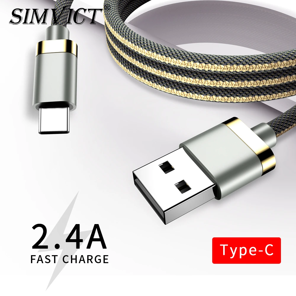 Кабель SIMVICT USB Type C для Samsung S8 S9 Huawei P10 P20 Pro Быстрая зарядка USB-C кабель передачи