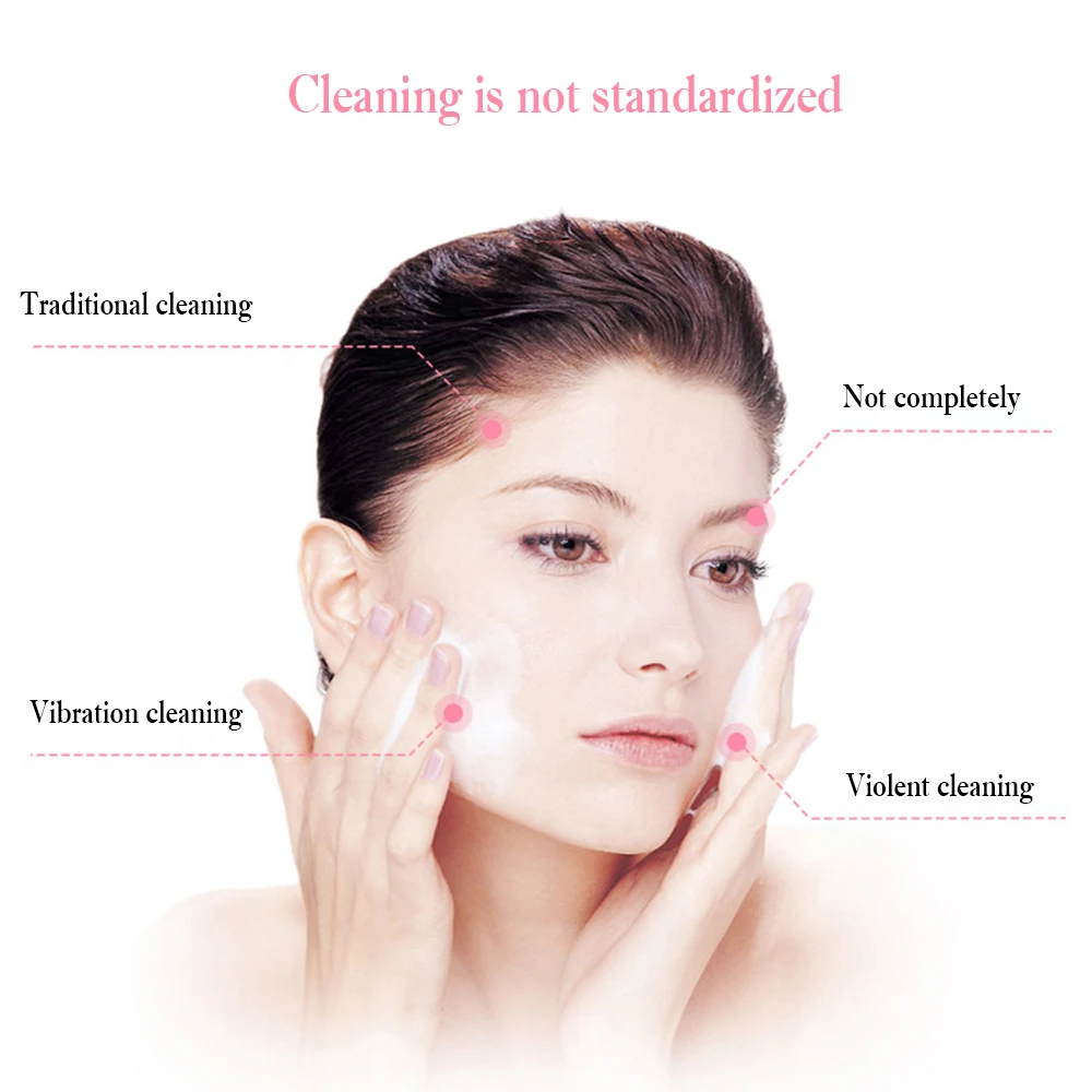 3 in 1 Sonic Face Brush Make Up Cleaning Brush Vibrating Massage Facial Silicon Brush Waterproof Face Body Cutin Cleansing Tools